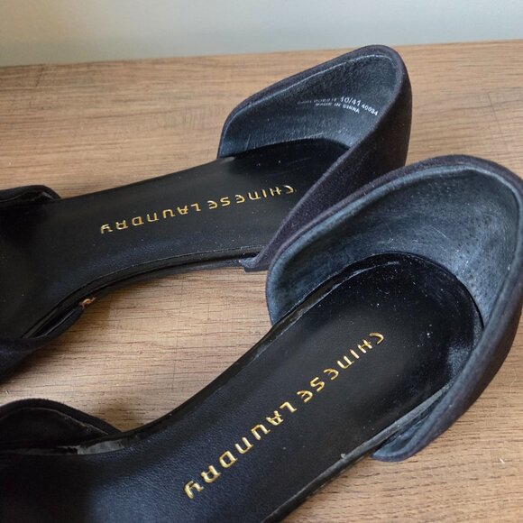 WORN ONCE CHINESE LAUNDRY EASY DOES IT D'ORSAY BLACK POINTY FLATS SIZE 10 - Picture 8 of 13